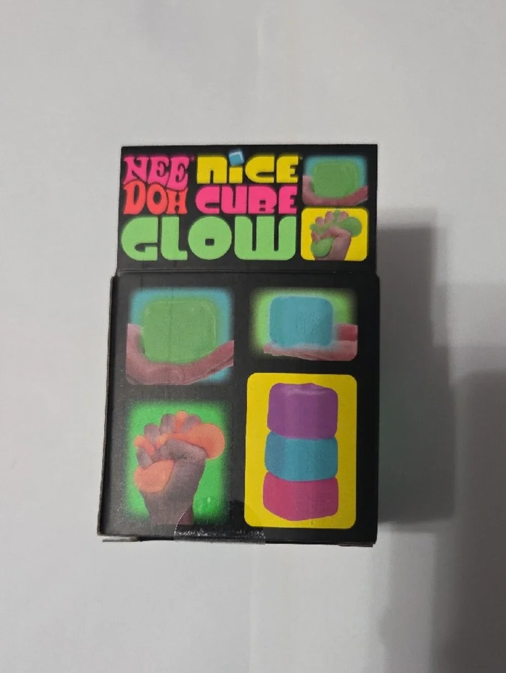 NEE DOH Nice Cube Glow - Green Super Solid Squish Toy